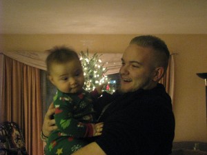 Lucas with Uncle Ian (and his new haircut)